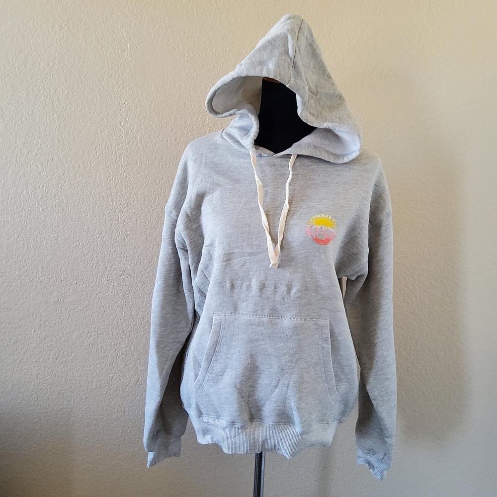 Billabong Grey Hoodie Sweatshirt That Summer Feeling Print L NWOT